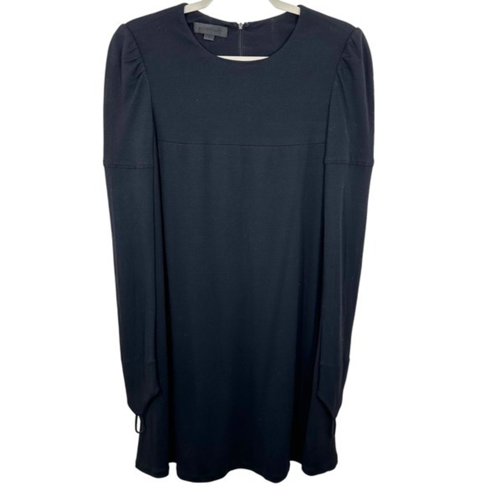 Jill Stuart Black Dress Long Sleeve Finger Loop Sleeve Puff Shoulder Career Work